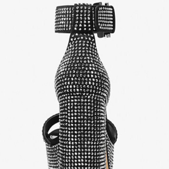 Michael Kors Tara Embellished Crystal Faux Suede Platform Sandal 9M - Picture 5 of 10